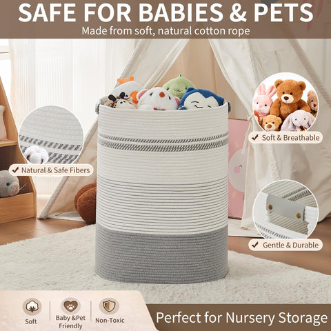 AINUOQI versatile woven basket for laundry and storage.