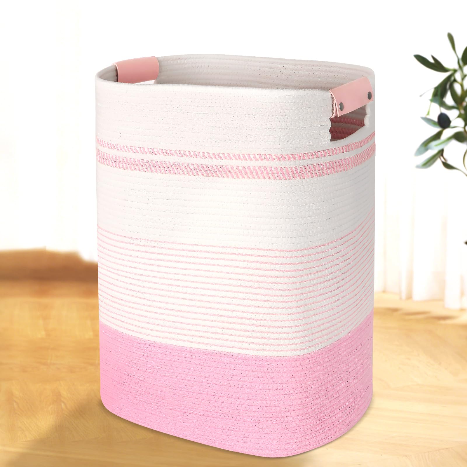 AINUOQI laundry basket with handles for easy transport and tidy laundry.