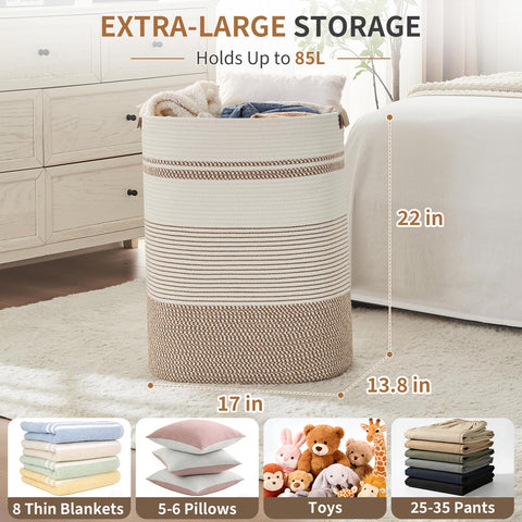 AINUOQI laundry basket — woven detail close-up highlights craftsmanship for stylish organization.