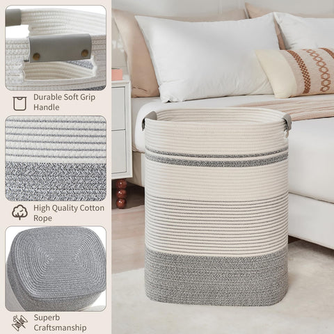 AINUOQI woven storage basket blends boho charm with practical laundry organization