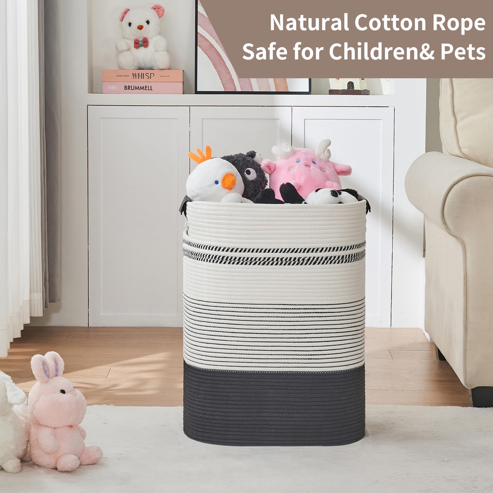 AINUOQI multipurpose basket bedroom aesthetic demonstrates practical storage with style