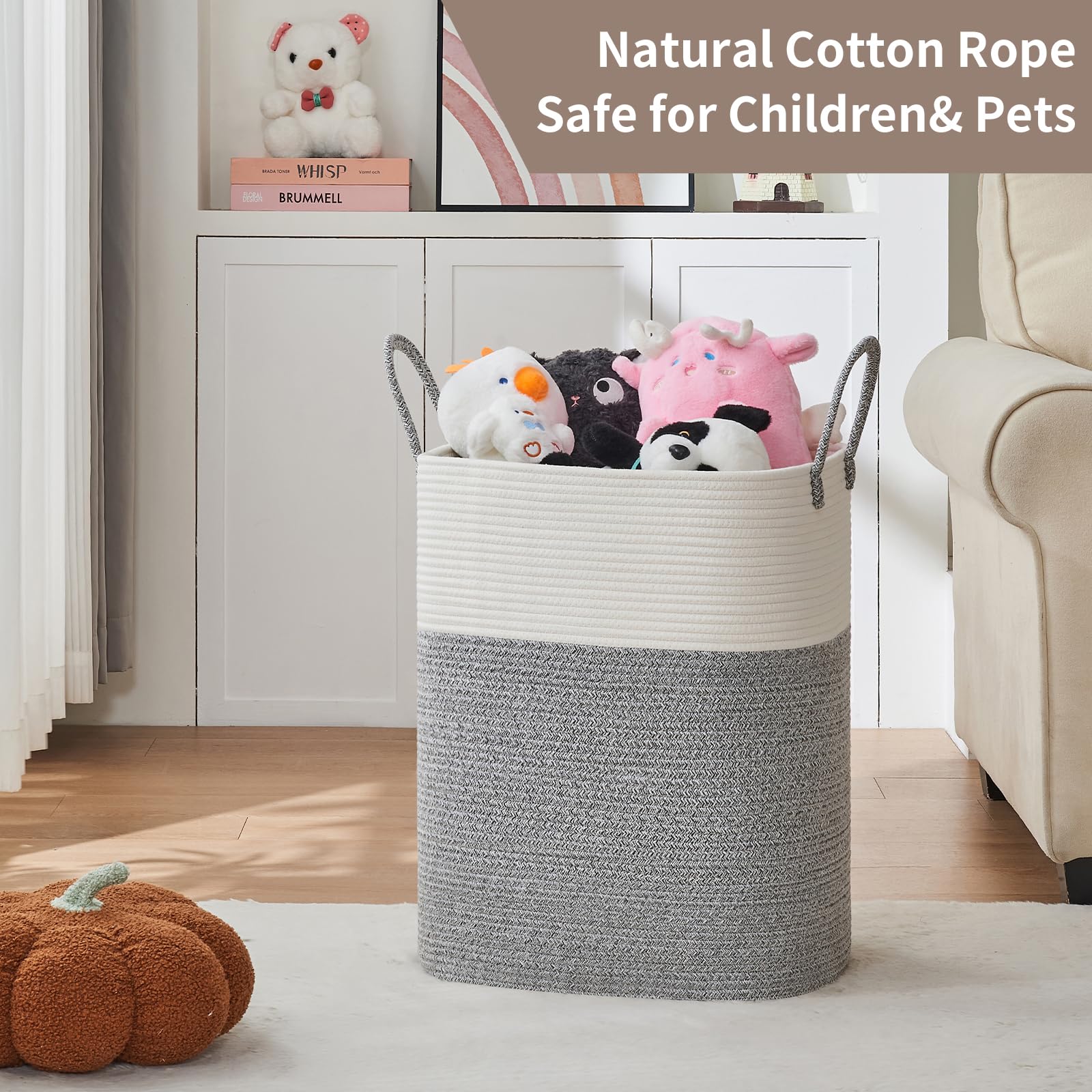 AINUOQI natural aesthetic woven basket complements modern interiors.