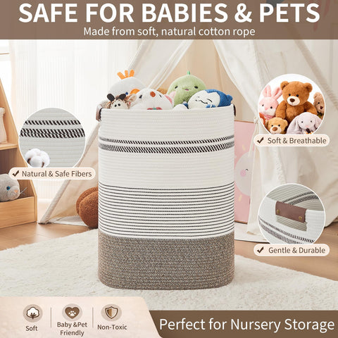 AINUOQI rice brown and white color basket adds warm contrast to home storage.
