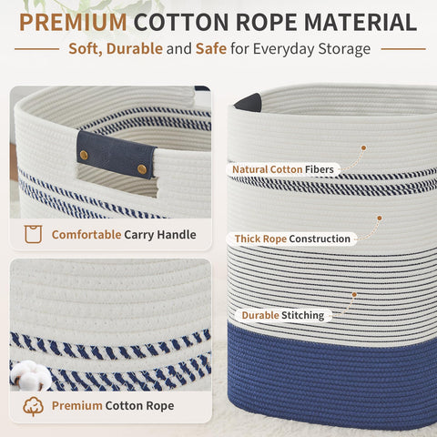 AINUOQI woven rope design adds decorative storage to living spaces.