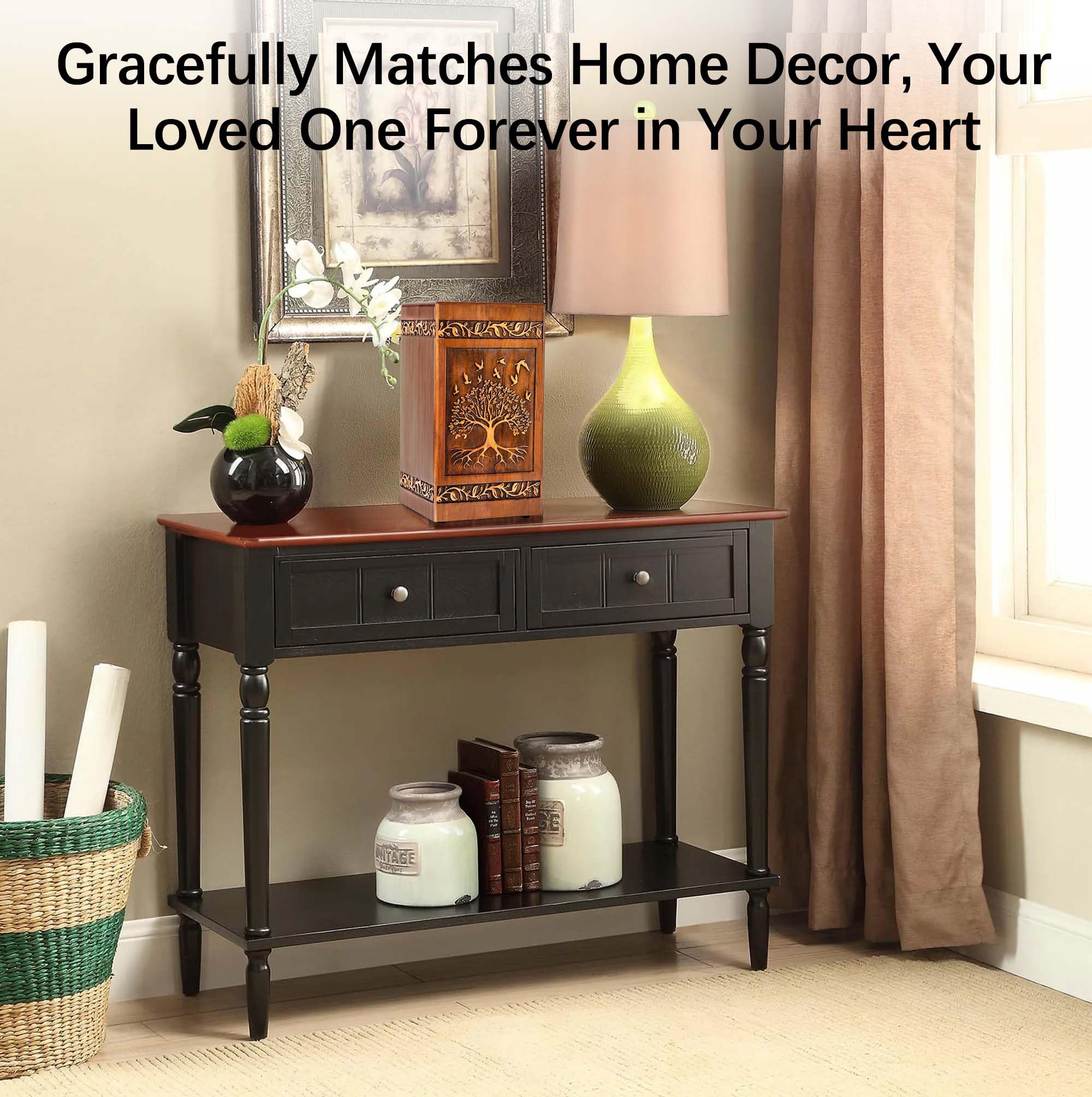 Aioguisn urn compact dimensions fit most spaces and honor a loved one's memory