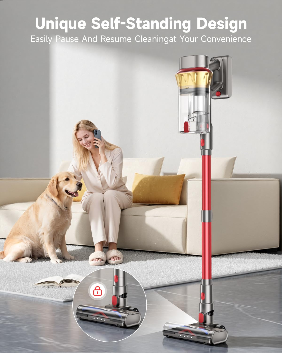 AIPOWAY 2.5L dual-cup design reduces pauses during large cleanups
