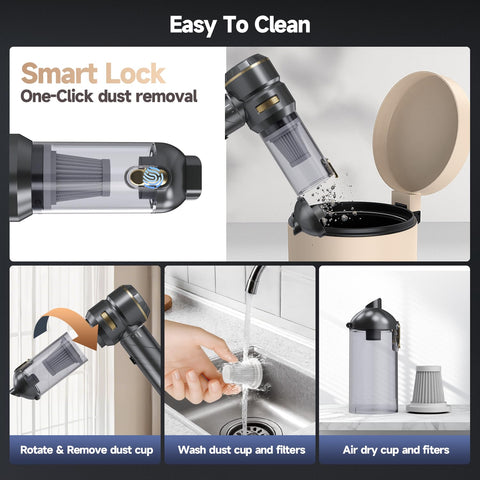 AIPROIN 400ml dust cup lets you monitor debris.