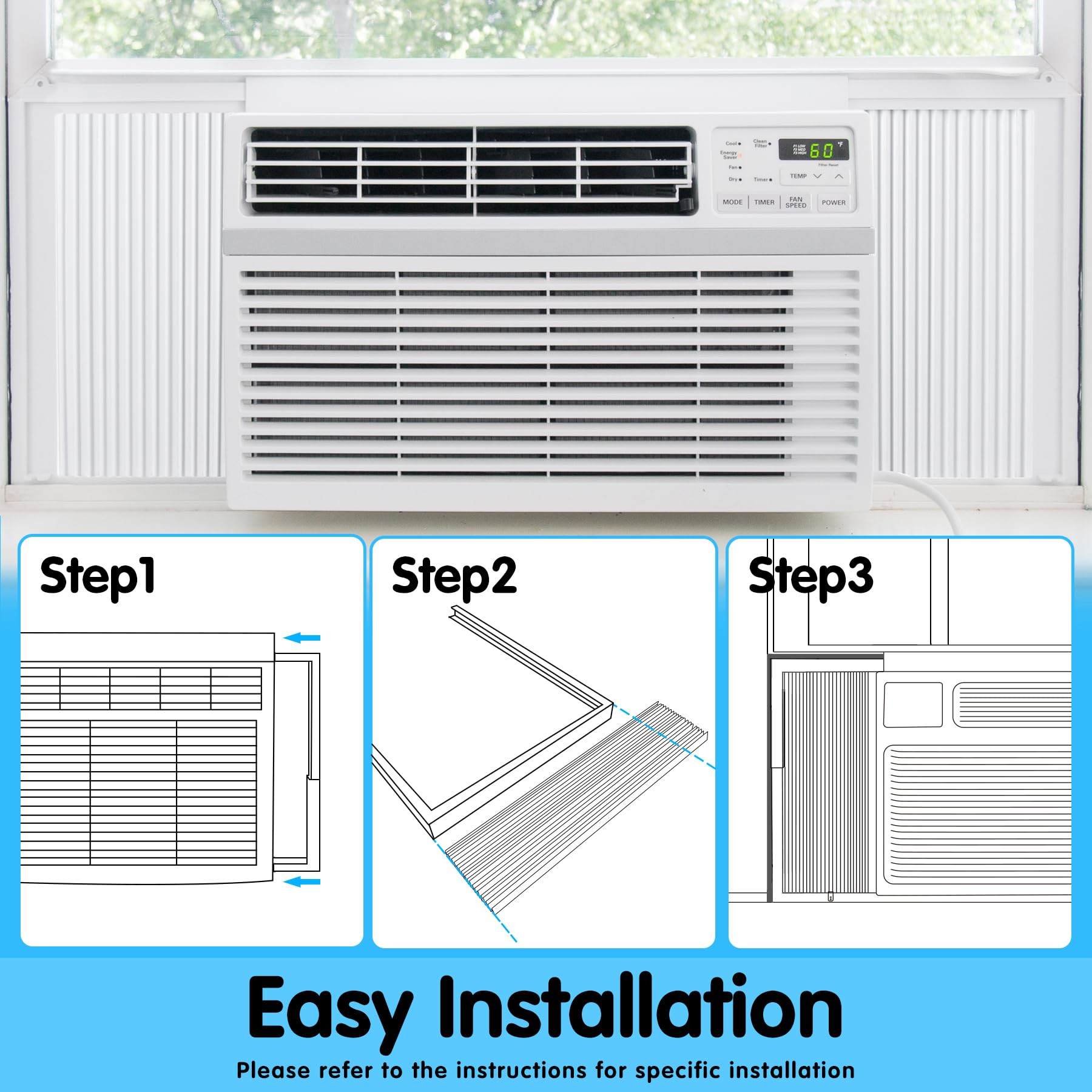 Air Jade left and right panels with frame deliver a uniform, secure appearance.