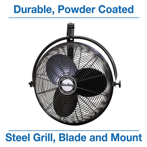 Air King 9020 rear pull cord switch provides quick control.