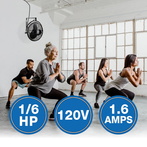 Air King 9020 three-speed motor enables adjustable airflow for varied tasks.