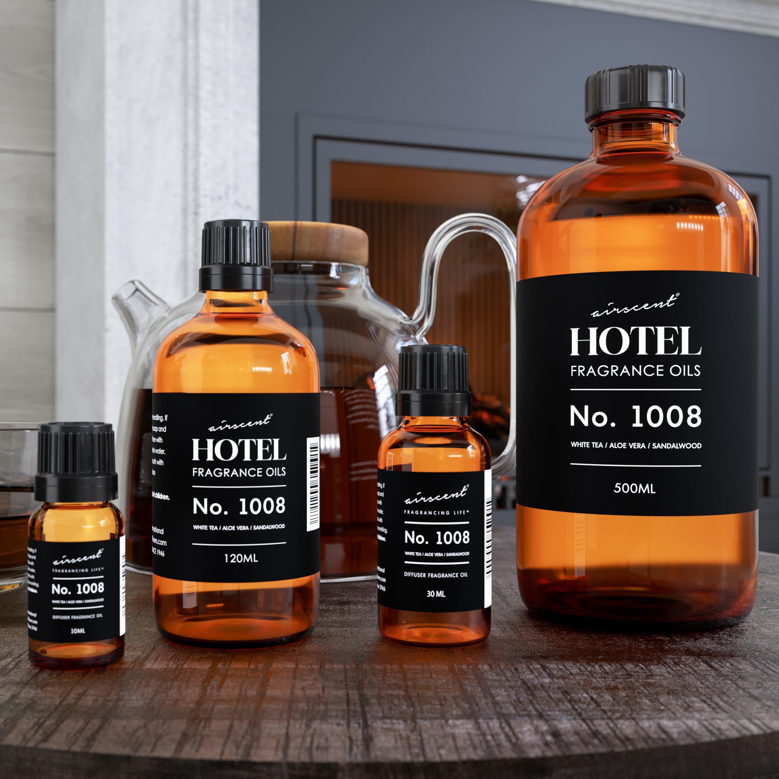 Air-Scent hotel diffuser oil crafting-use closeup highlights DIY candle or soap projects