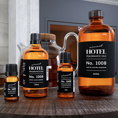 Air-Scent hotel diffuser oil crafting-use closeup highlights DIY candle or soap projects