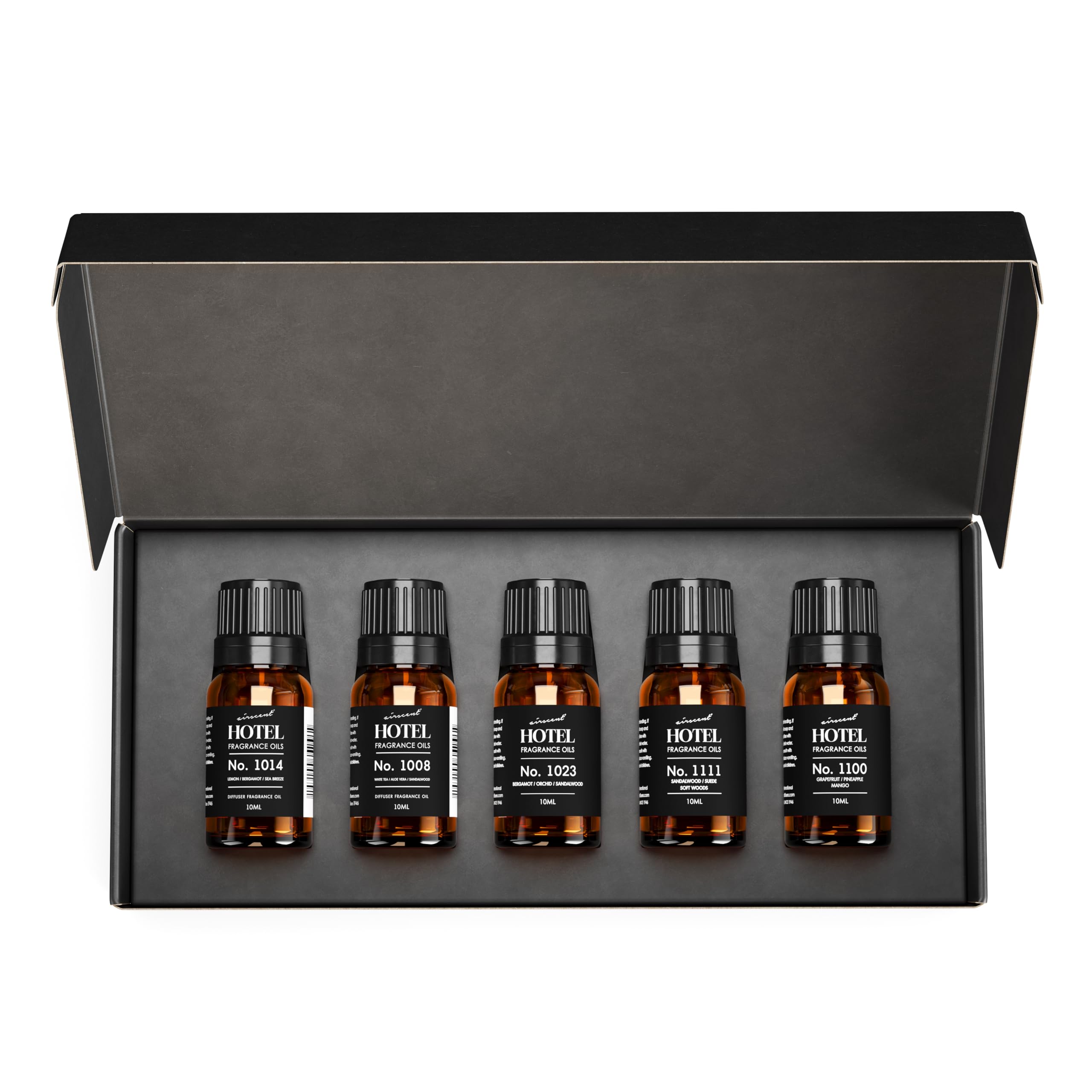Air-Scent hotel diffuser oil gift set box with eight 10 ml bottles for stylish ambiance.