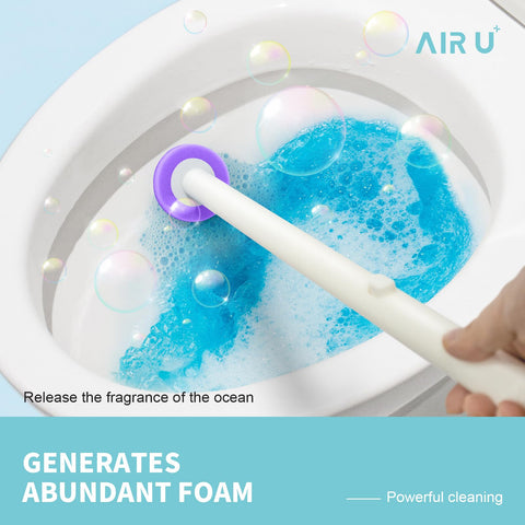 Air U+ disposable brush heads producing foamy cleaning action