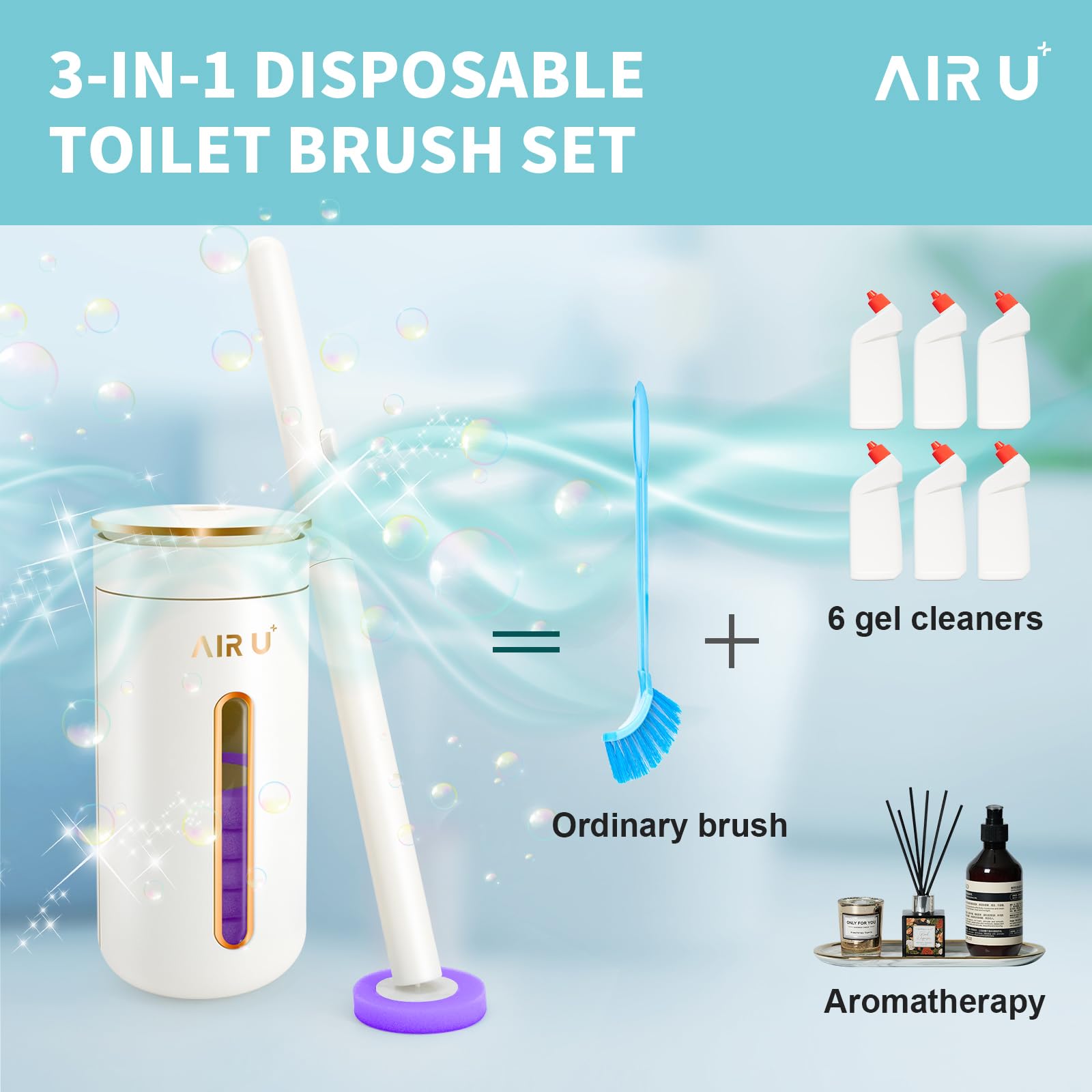 Air U+ heads used on bathroom surfaces like toilets and tiles