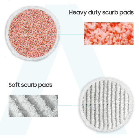 AIR U+ gray-and-white soft scrub pad on tile and wood floors