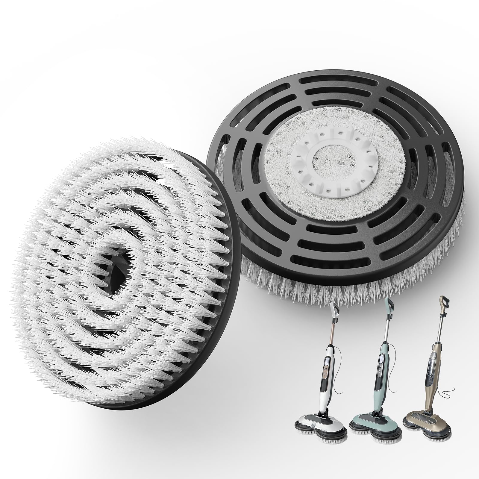 AIR U+ upgraded-steam-mop-brush-pad delivers deep cleaning on sealed floors.