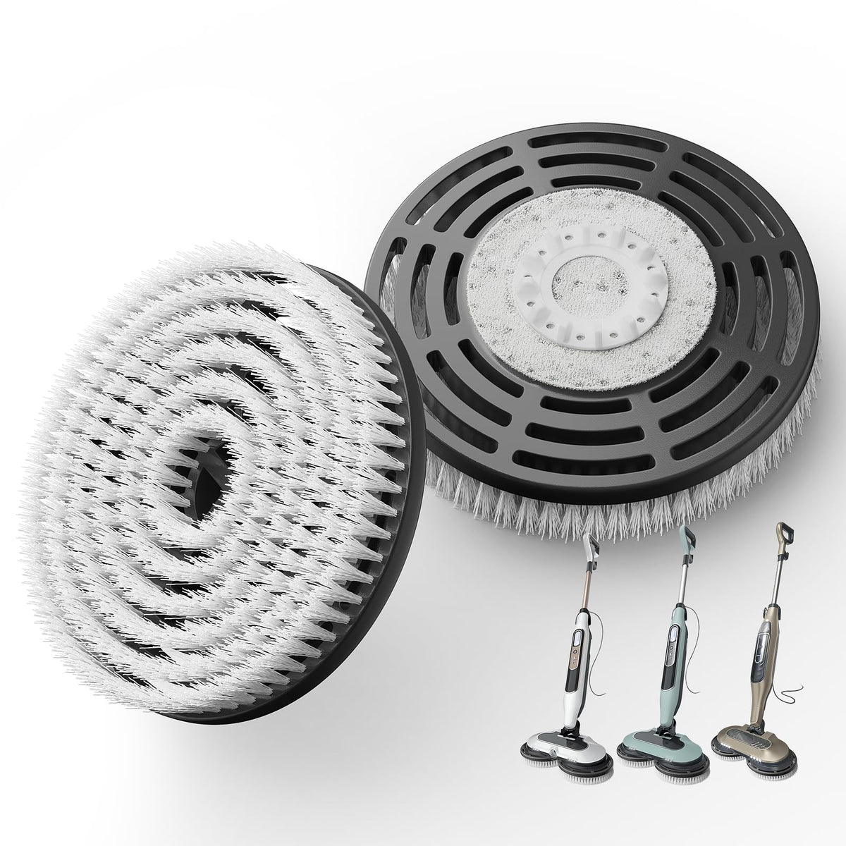 AIR U+ upgraded-steam-mop-brush-pad delivers deep cleaning on sealed floors.
