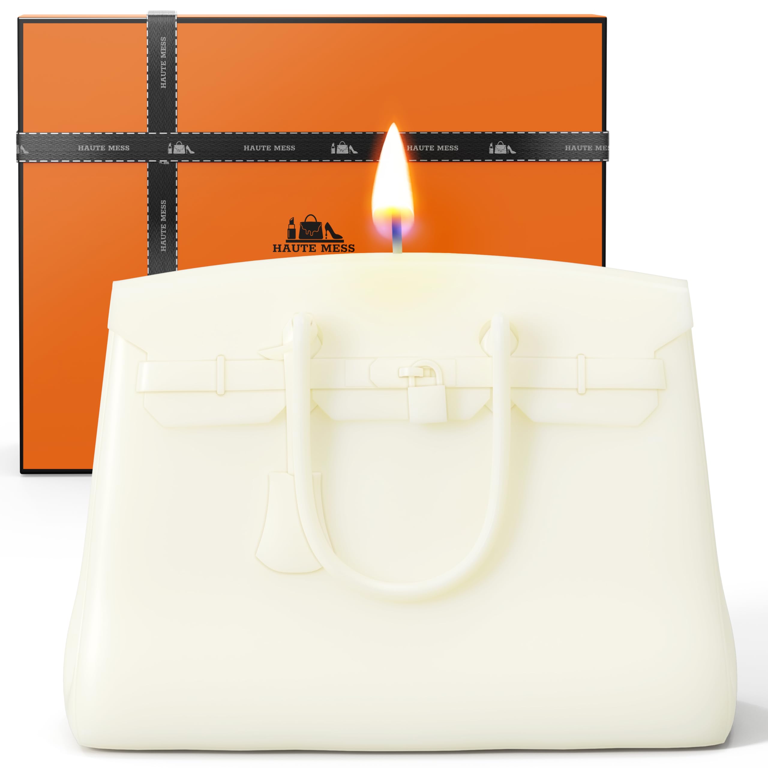 Air WAX handbag candle lit glow creates warm ambiance for evenings.