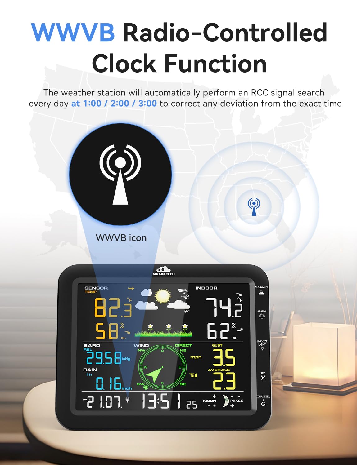 Airain Tech barometer data showing pressure trends for weather awareness