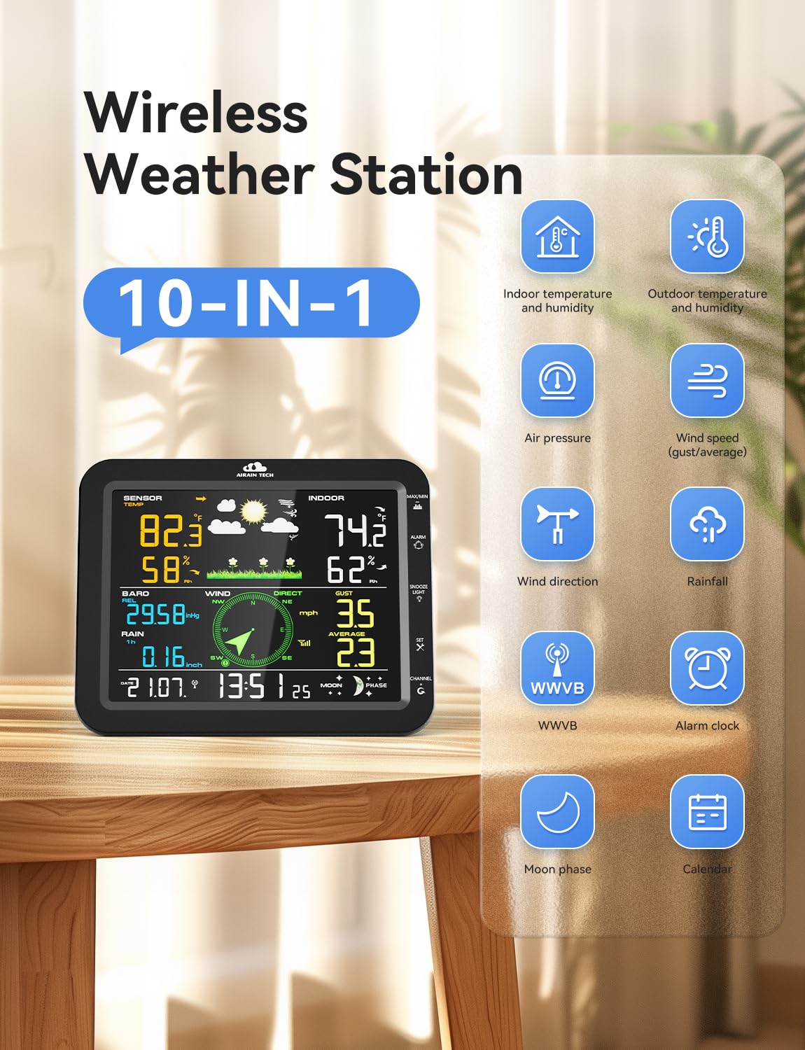 Airain Tech outdoor wireless sensor unit for accurate local measurements