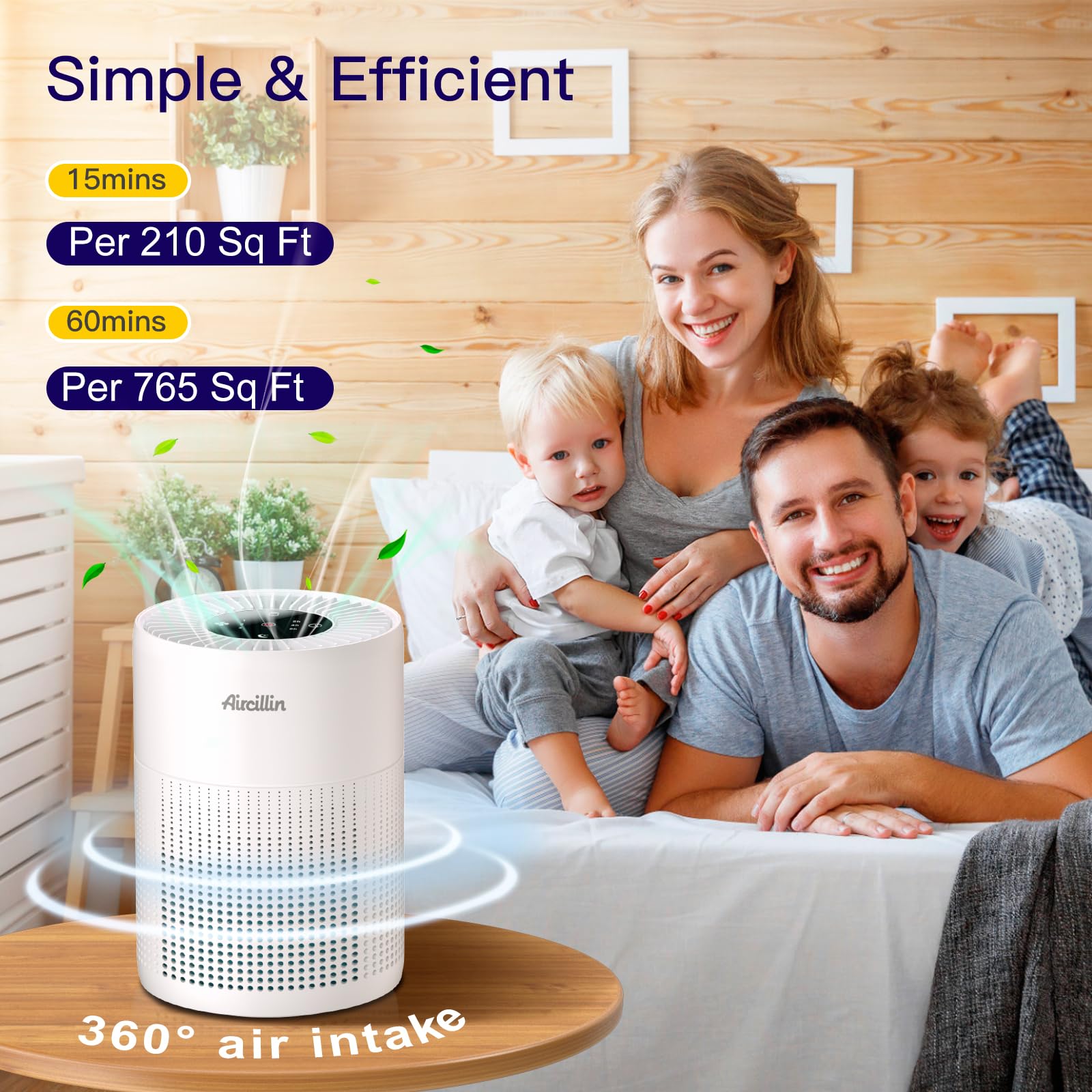 Aircillin night light feature adds soft ambience for nighttime use.
