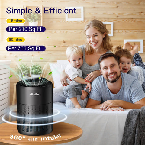 Aircillin 2-Pack purifier with 3-speed settings in operation for efficient filtration.