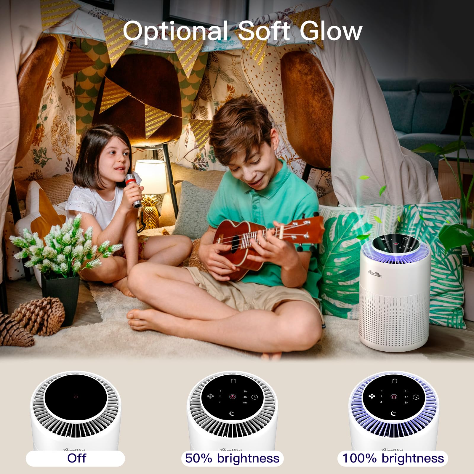 Aircillin sleep mode quiet operation ensures peaceful night rest.