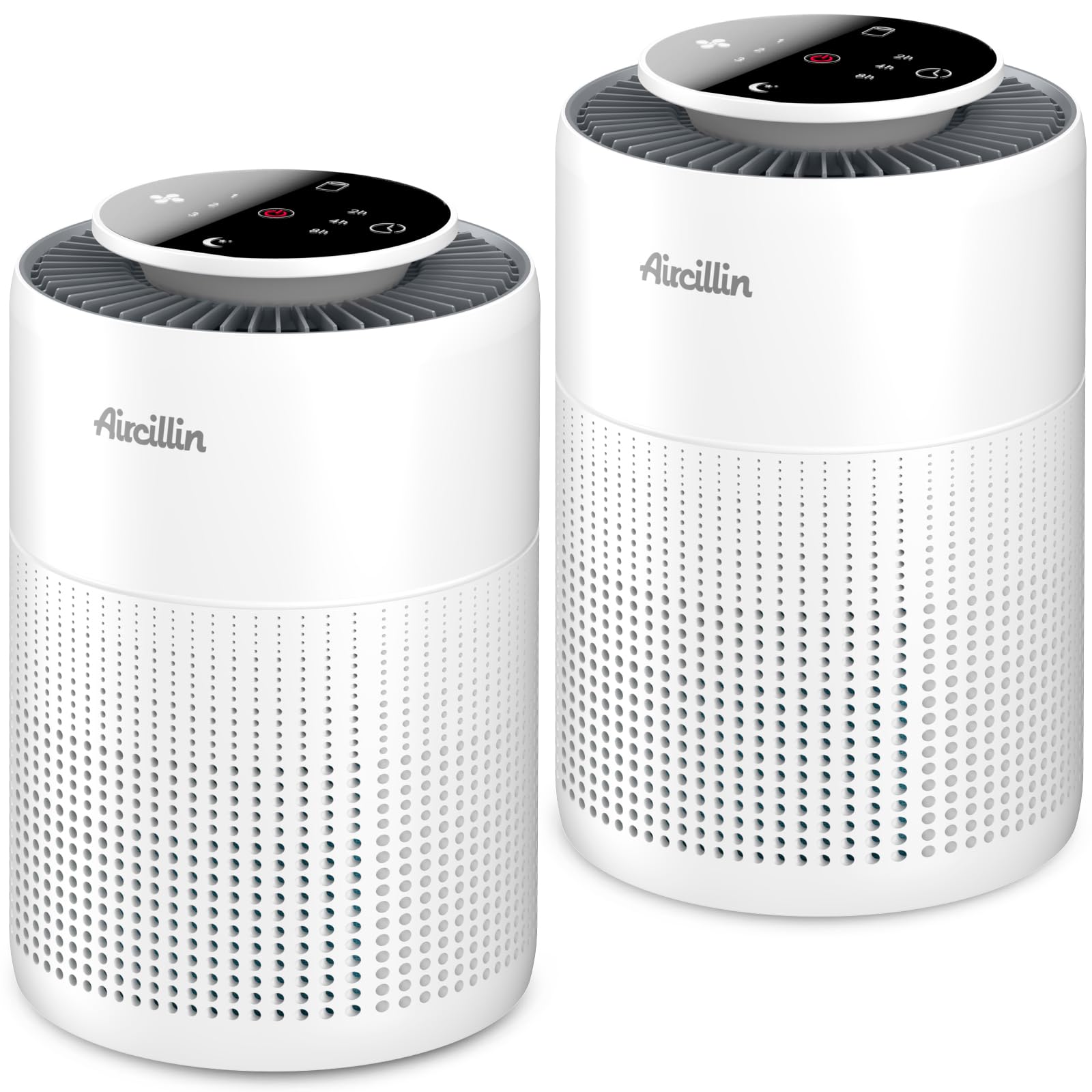 Aircillin two-pack front view showing compact purifiers for clean air at home.