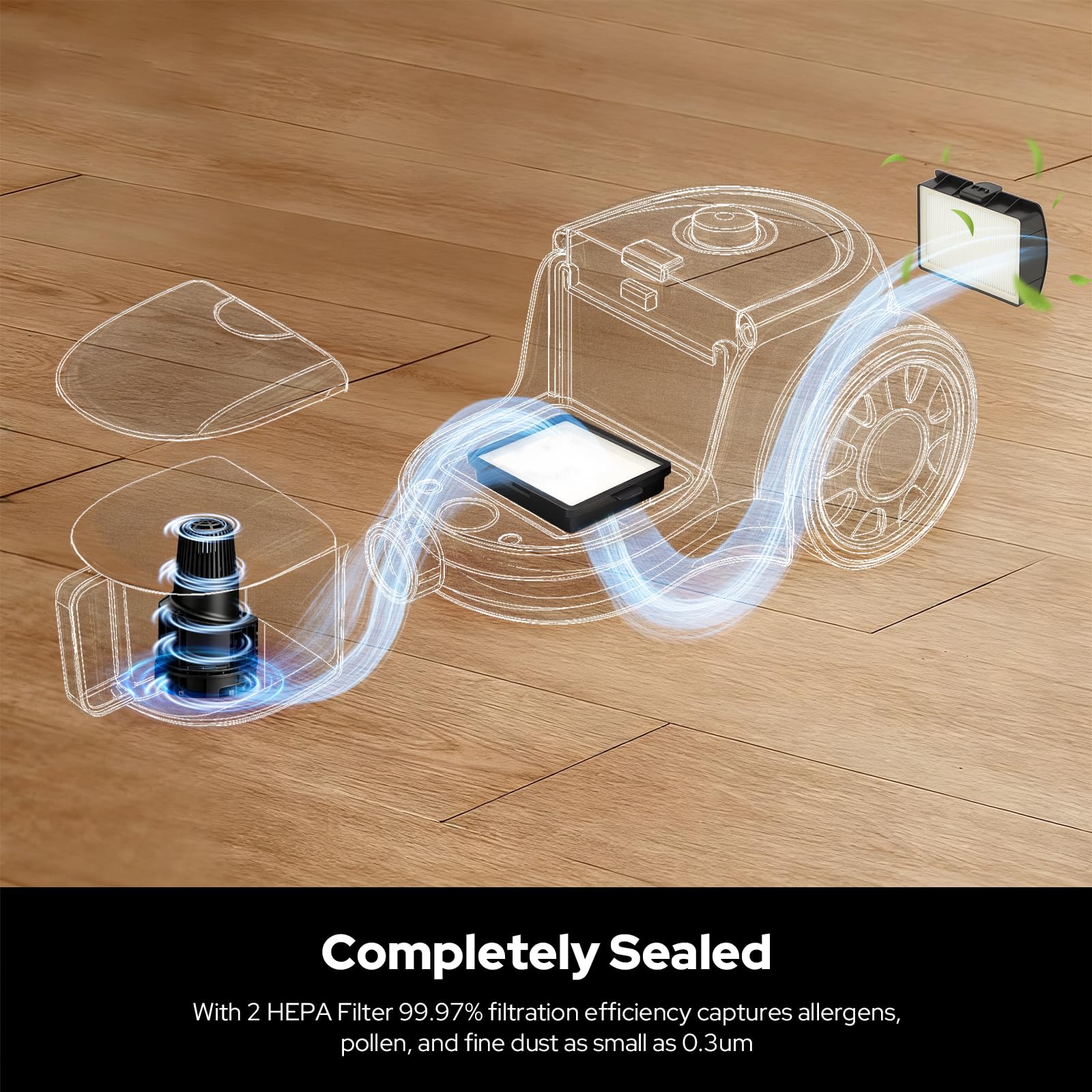 Aircliff Piwosa HEPA filter reduces exhaust dust for cleaner air