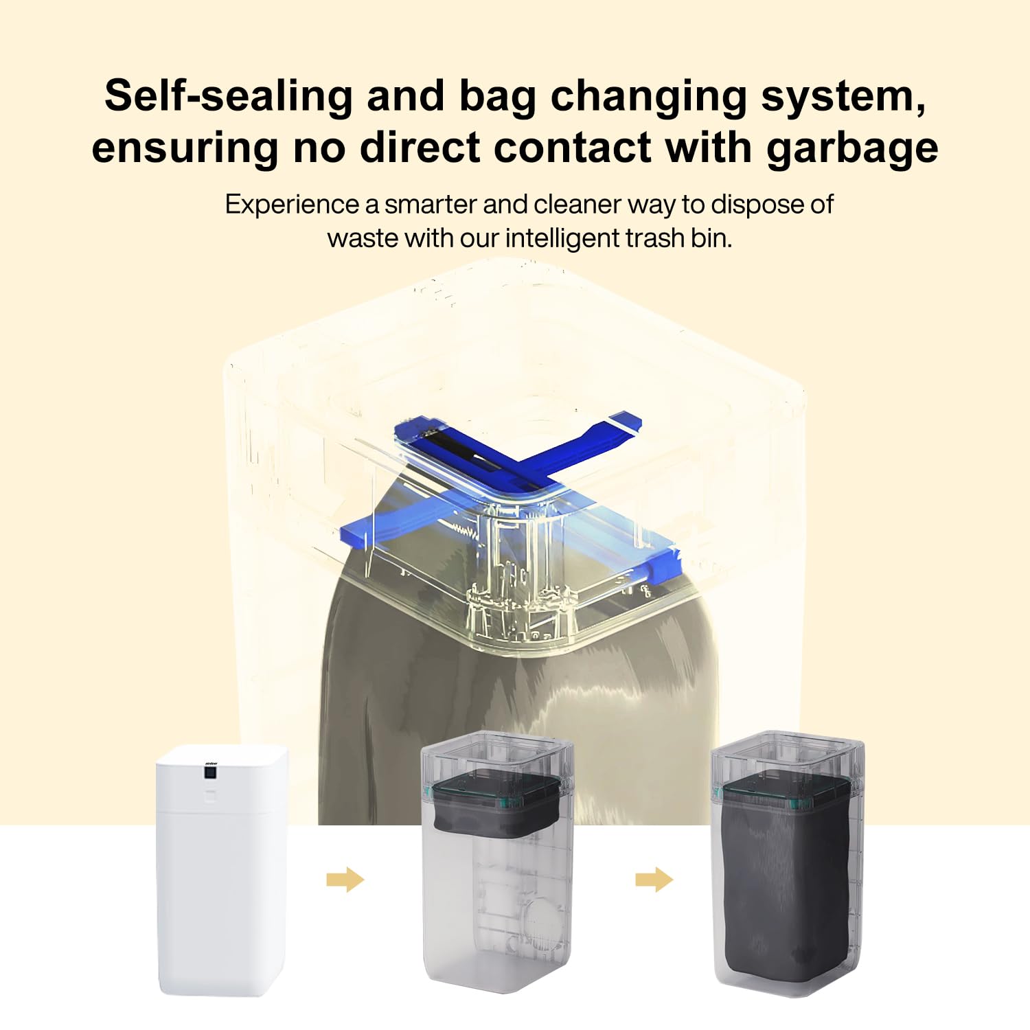 Airdeer auto bag replacement system saves time during trash changes.