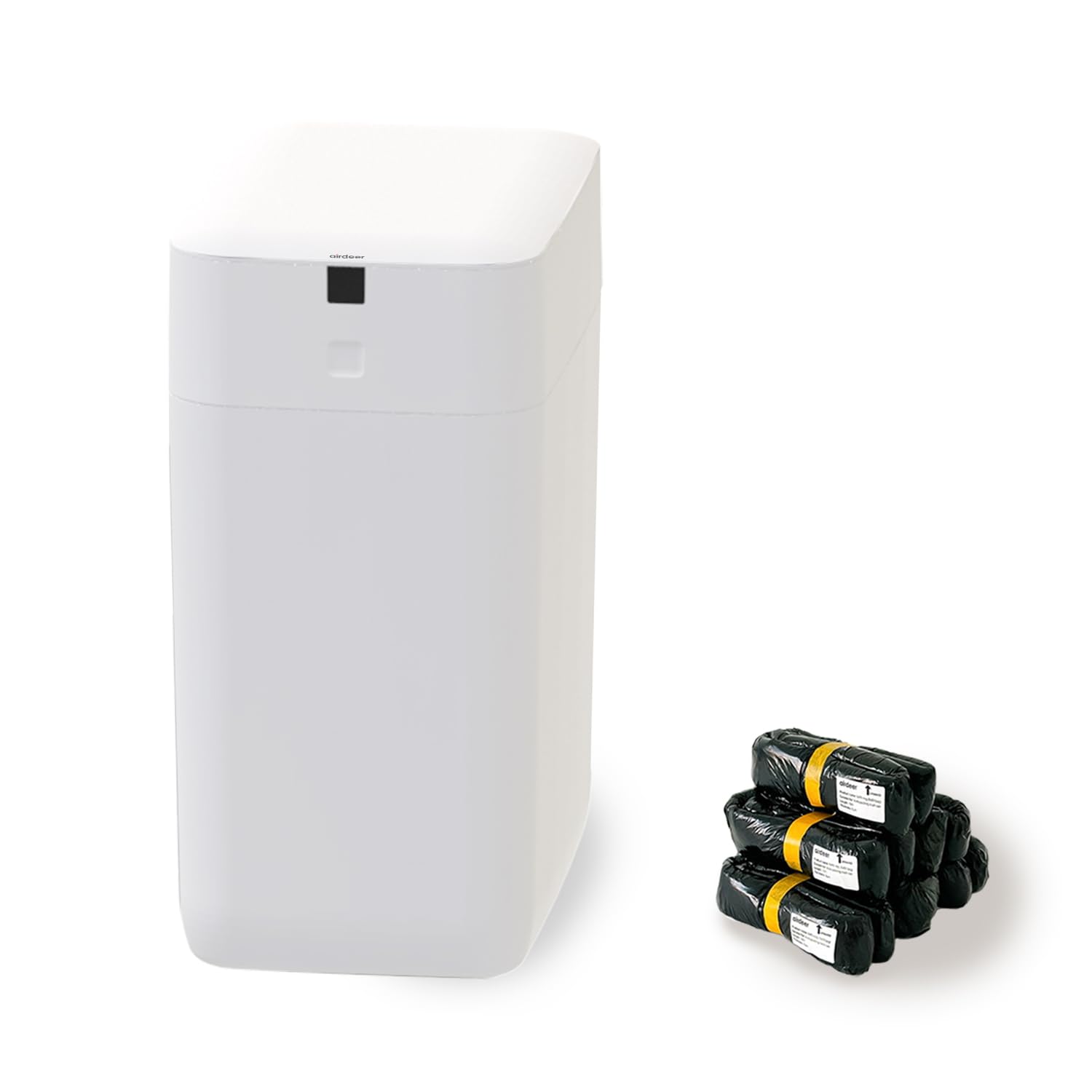 Airdeer automatic trash can with self-sealing action for clean waste disposal.