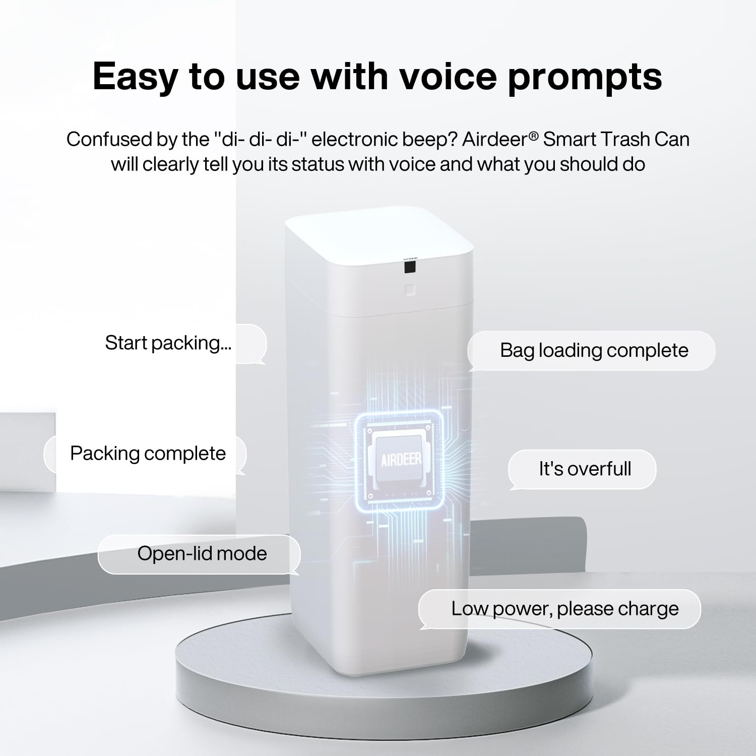 Airdeer L2 voice prompts guide users through easy operation.