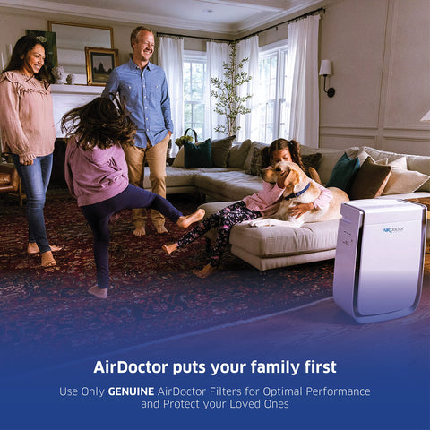 AirDoctor dual-action carbon trap illustrating odor and gas capture.