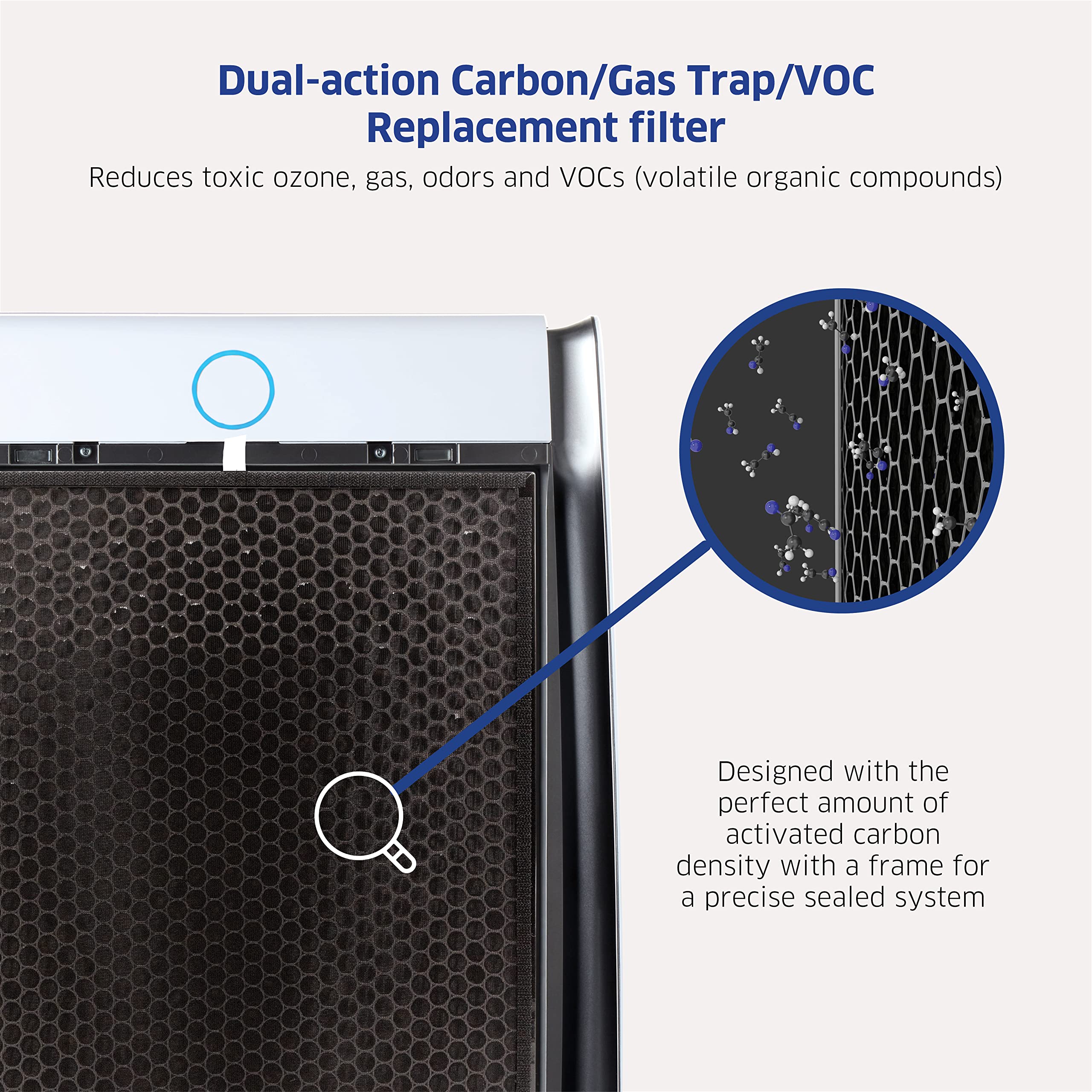AirDoctor odor and ozone capture technology visual highlighting VOC filtration.
