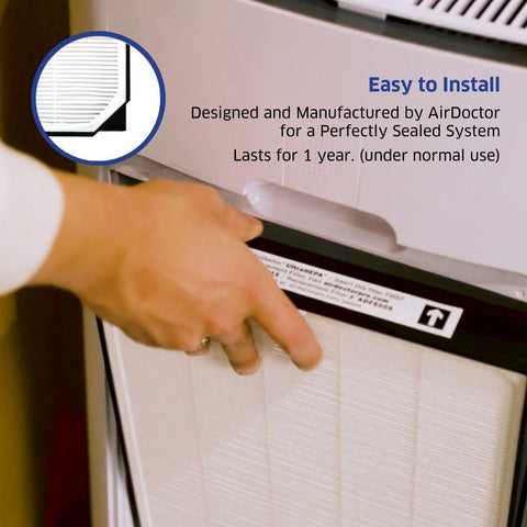 Two-pack AirDoctor UltraHEPA filters for cost-efficient, long-term purification.