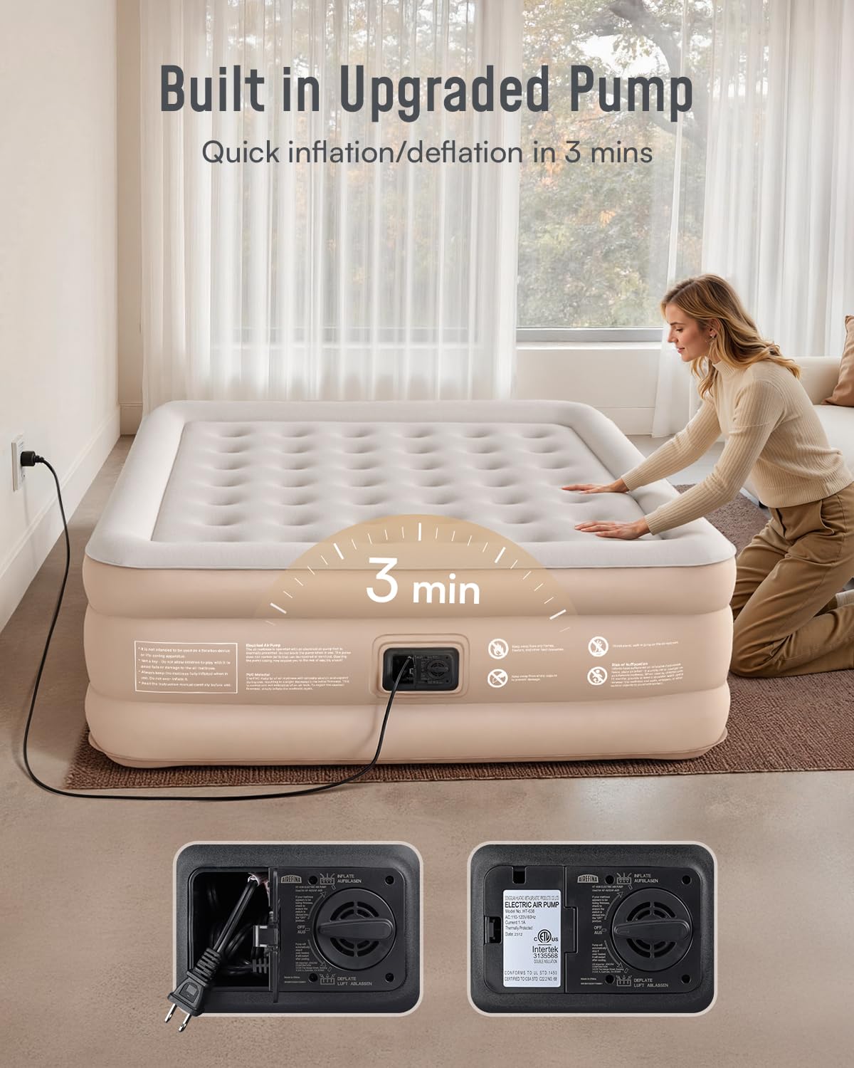 Airefina honeycomb coil support provides stable sleeping surface.