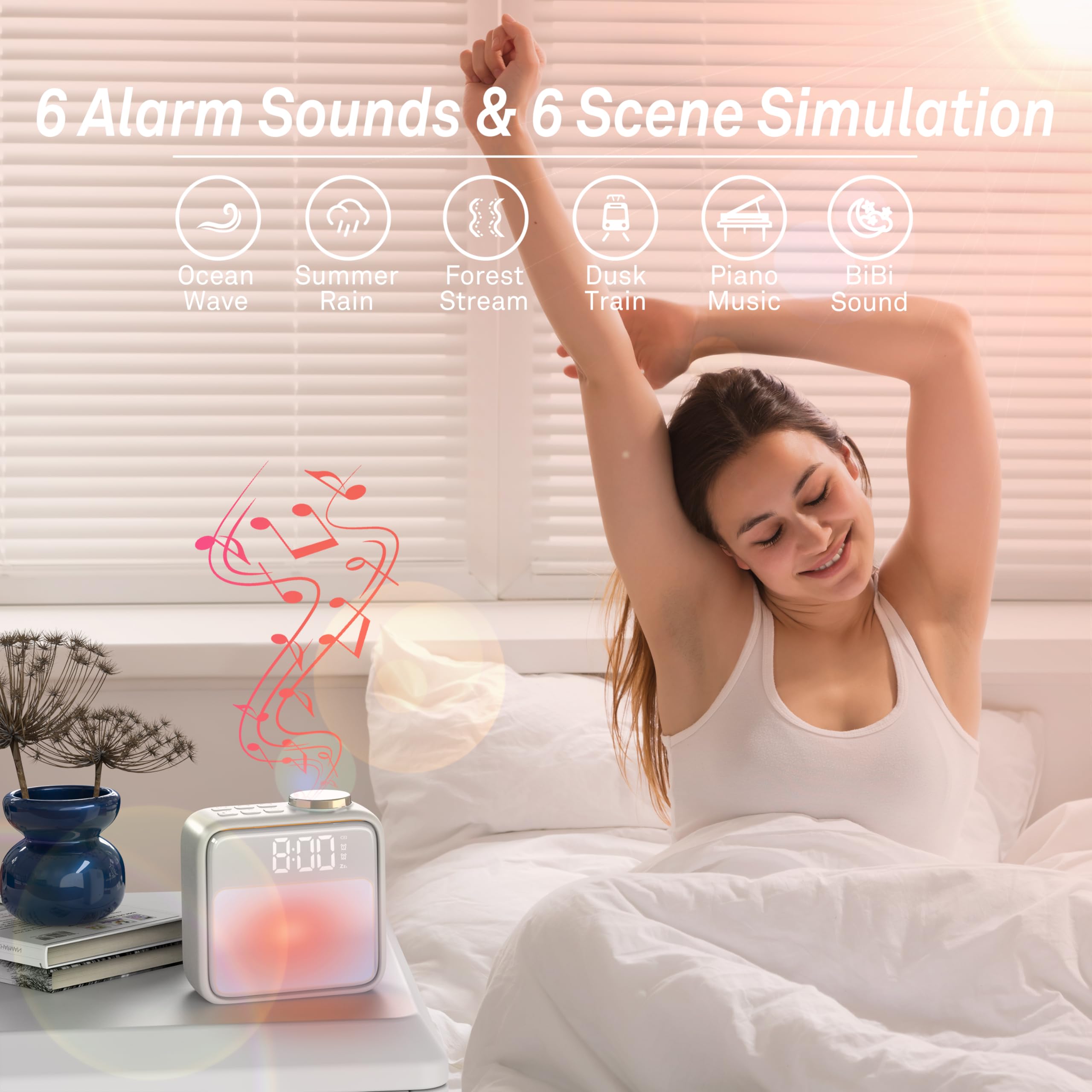 AirIVO alarm clock built-in songs to customize your bedtime soundscape.