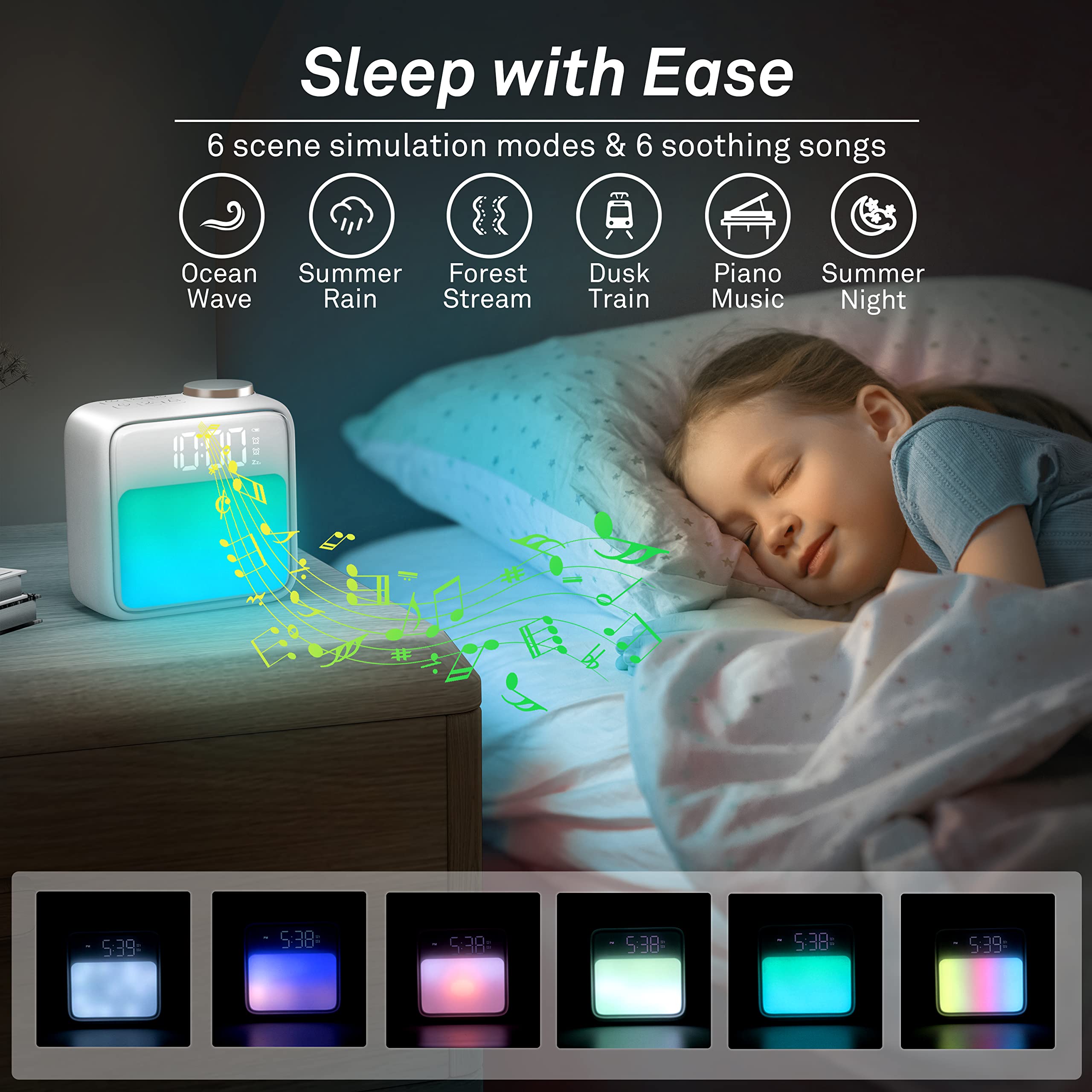 AirIVO dual alarms with snooze for flexible family schedules.