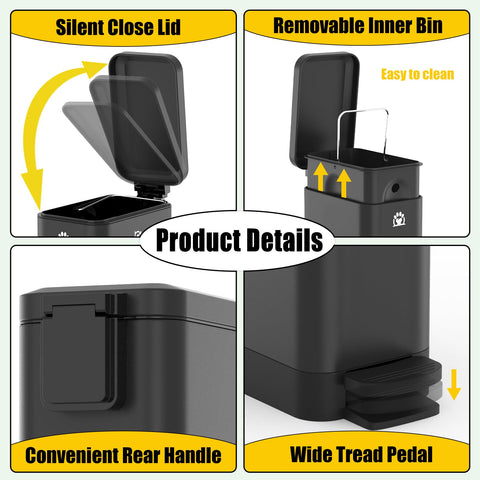 Airjam 3 Gal can with scoop included for hygienic waste disposal