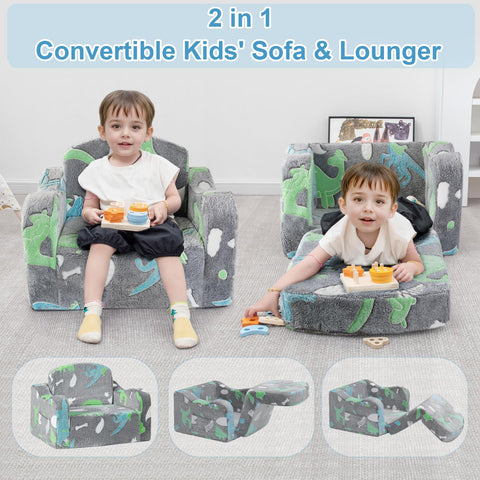 Airpanda toddler sofa with soft flannel cover and firm support foam