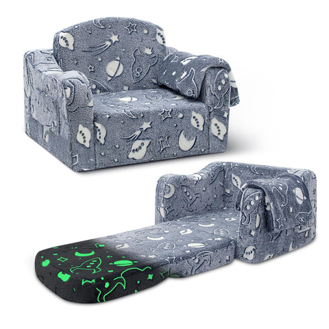 Airpanda Comfy Toddler Couch with blanket for cozy naps.