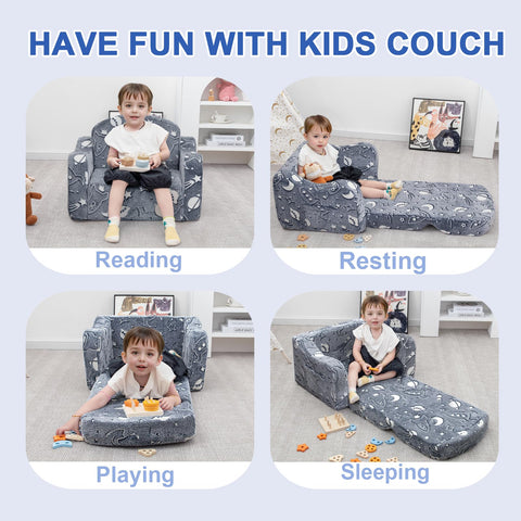 Airpanda couch with 4-inch foam core for sturdy support.