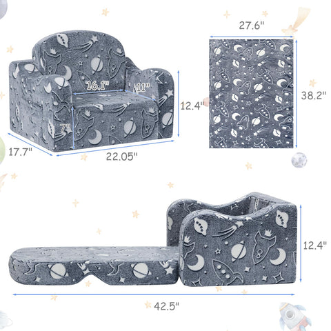 Airpanda Comfy Toddler Couch in lounger mode for relaxed playtime.