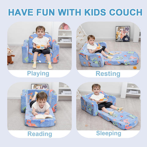 Airpanda Fold-out convertible sofa transitions from chair to lounger smoothly.