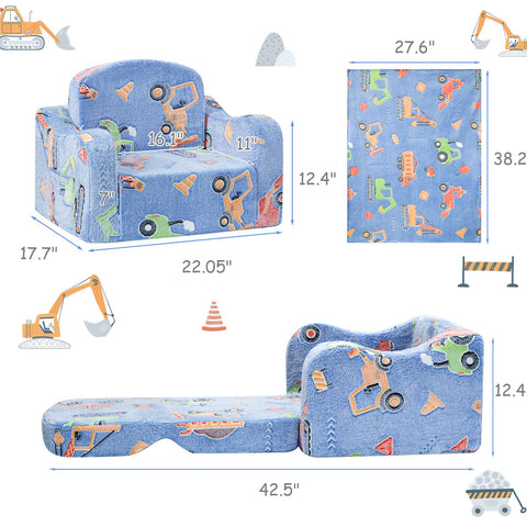 Airpanda Glow-in-the-Dark Toddler Sofa glows softly for bedtime comfort.
