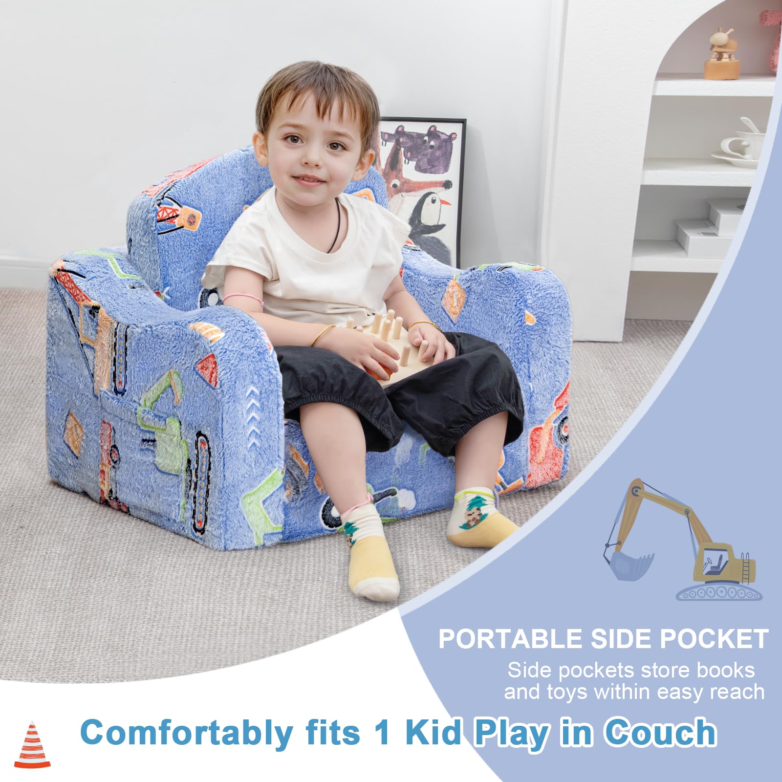 Airpanda Soft Flannel Couch Cover provides gentle warmth during play.