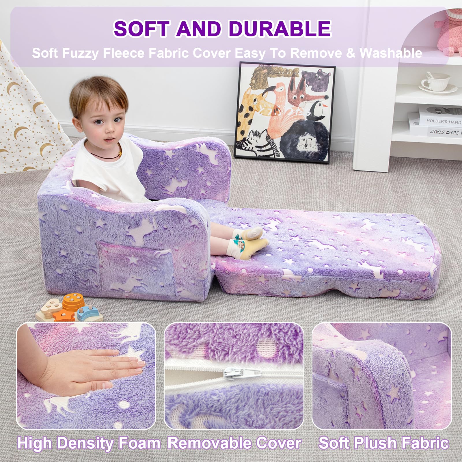 Removable flannel cover keeps the Airpanda sofa clean and comfy