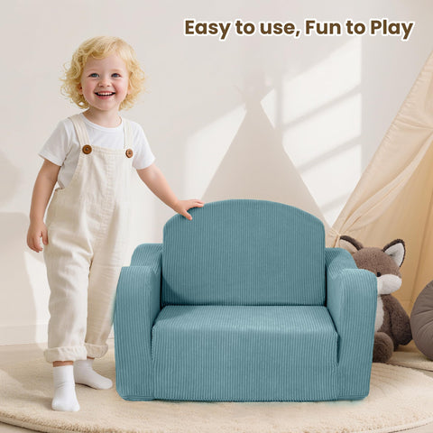 Airpanda Soft Plush Couch uses high-density foam for durable comfort.