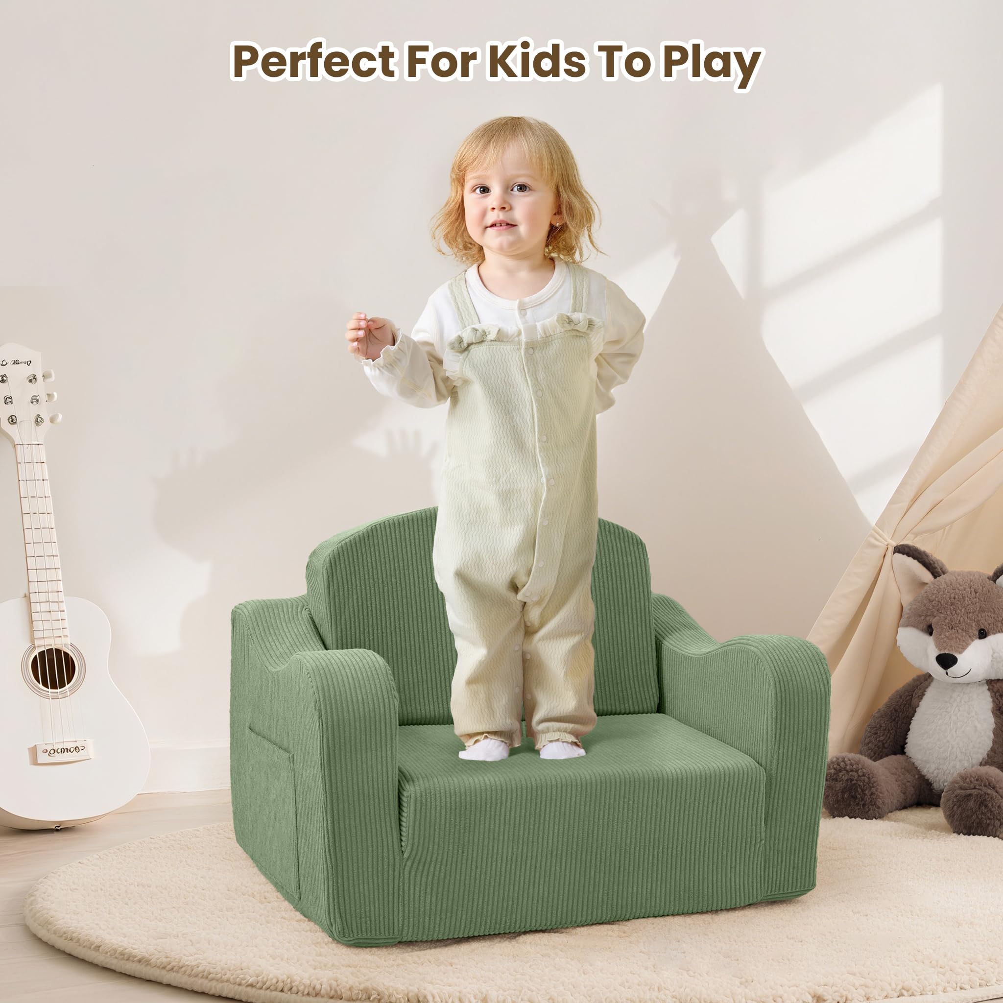 Airpanda toddler chair side pockets keep small essentials within reach.